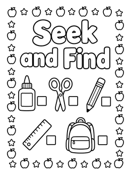 Free printable Classroom Seek And Find Activity coloring page
