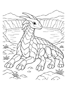 Free printable Armored Alien Beast By Crater Lake coloring page