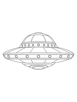 Free printable Classic Flying Saucer Spaceship coloring page