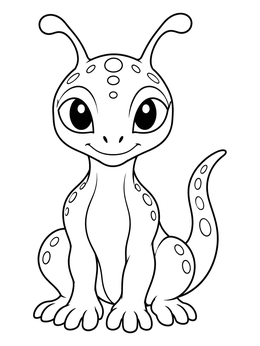 Free printable Cute Extraterrestrial Creature coloring page