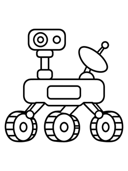 Free printable Cute Planetary Rover Vehicle coloring page