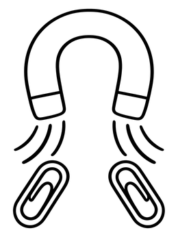 Free printable Horseshoe Magnet With Paperclips coloring page