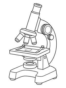 Free printable Classic Optical Laboratory Microscope coloring page