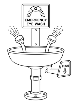 Free printable Emergency Eye Wash Station coloring page