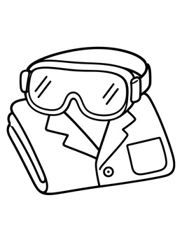 Free printable Lab Coat And Safety Goggles coloring page