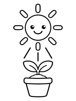 Free printable Sun Shining On Little Sprout coloring page