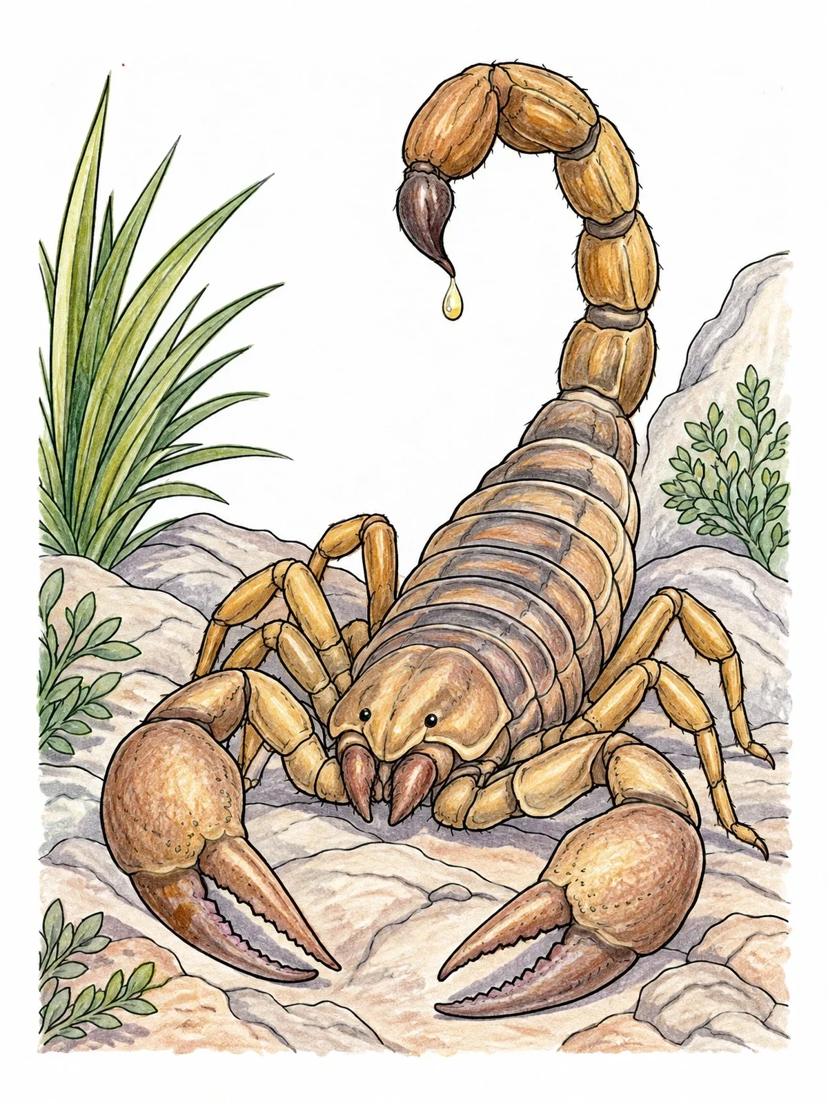 Colored example of the Scorpion With Arched Stinger Tail coloring page