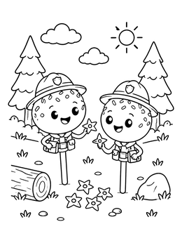 Free printable Scout Cake Pops In The Forest coloring page