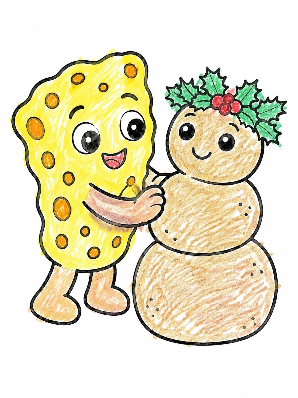 Colored example of the Sea Sponge Building A Sandman coloring page