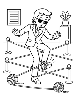 Free printable Secret Agent Tangled In Yarn coloring page