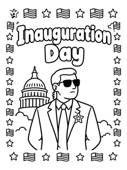 Free printable Secret Service Agent On Inauguration Day coloring page