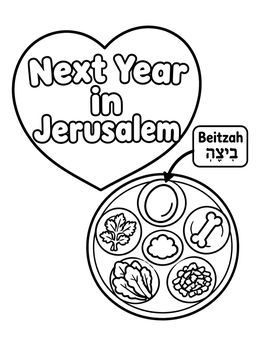 Free printable Seder Plate With Beitzah Egg coloring page