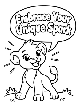 Free printable Confident Lion Cub With Speech Bubble coloring page