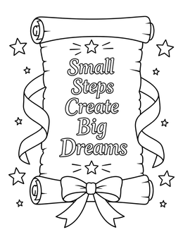 Free printable Inspirational Scroll With Stars And Ribbon coloring page