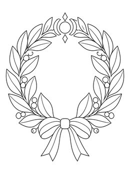 A decorative laurel wreath in this self esteem coloring page symbolizing victory and personal growth.