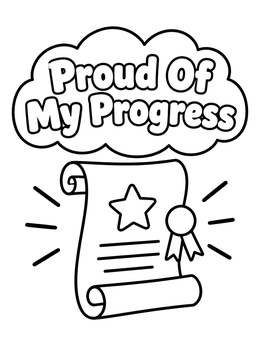 Free printable Proud Of My Progress Certificate coloring page