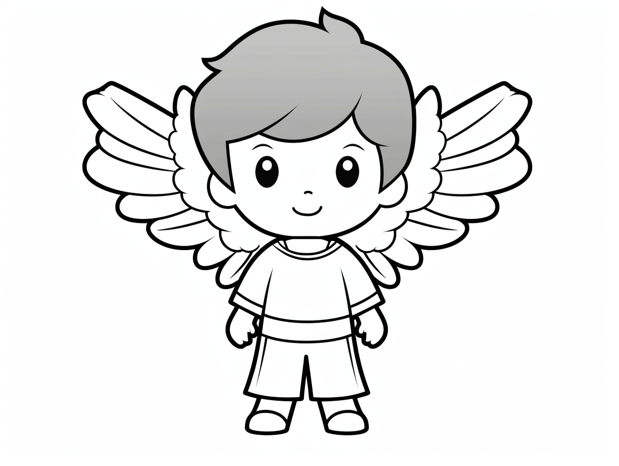 Serene Angel Artwork To Color - Coloring Page