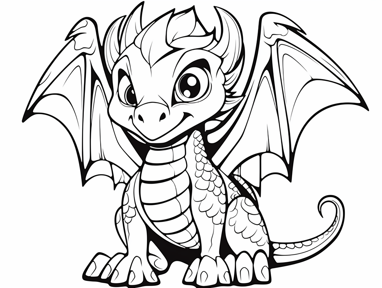 Serene Dragon Flight Coloring Sheet - Coloring Page