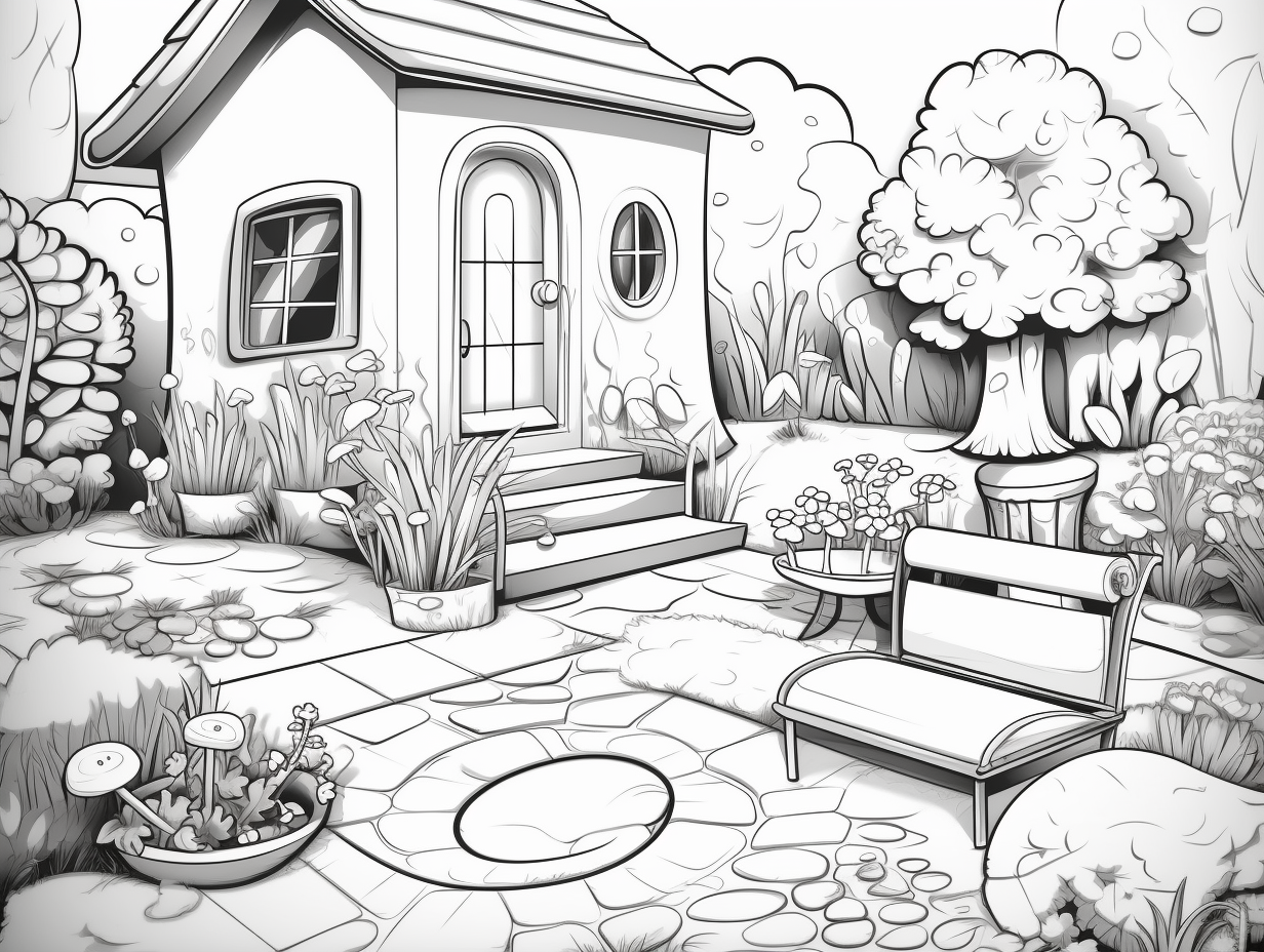 Serene Garden Coloring Pages Coloring Page