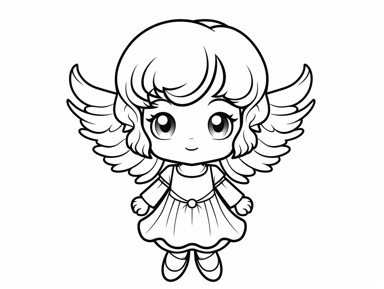 Serene Little Angel Coloring Page - Coloring Page