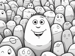 Colorful Pebble Wonderland - Coloring Page