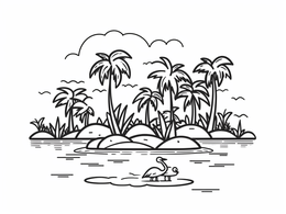 Swamp Wonderland Coloring - Coloring Page