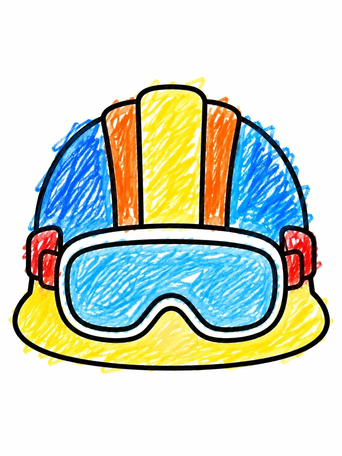 Colored example of the Utility Safety Helmet And Goggles coloring page