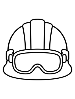 Free printable Utility Safety Helmet And Goggles coloring page