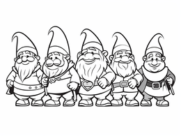 Seven Dwarfs Coloring Sheet For Kids - Coloring Page