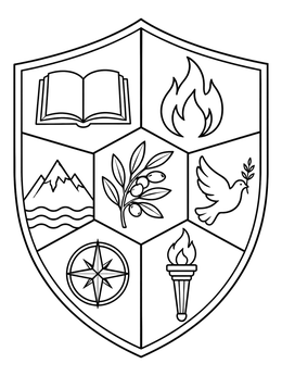 Free printable Seven Gifts Holy Spirit Shield coloring page