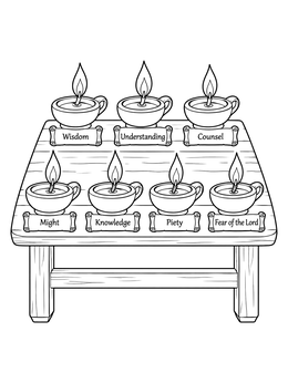 Free printable Seven Lamps Of The Holy Spirit coloring page
