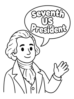 Free printable Seventh Us President Andrew Jackson coloring page
