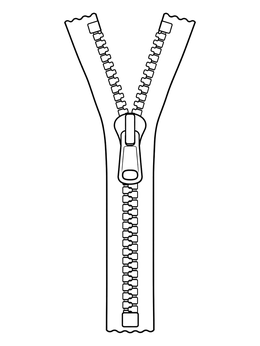 Free printable Open Zipper Line Art coloring page