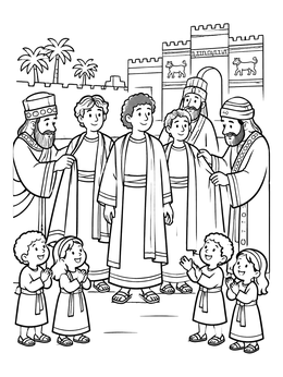 Free printable Three Men Safe In Babylon coloring page