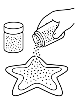 Free printable Shaking Glitter Onto A Star Craft coloring page