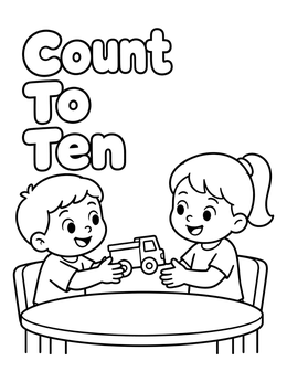 Free printable Sharing A Toy Truck At The Table coloring page