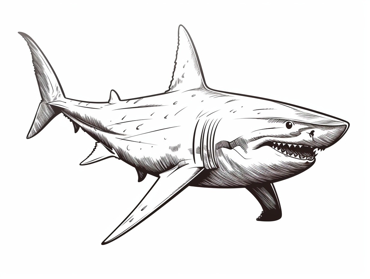 Shark Coloring Page For Children - Coloring Page