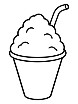 Free printable Shaved Ice Cup With Straw coloring page