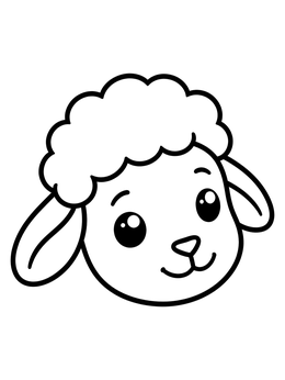 Free printable Cute Little Lamb Head coloring page