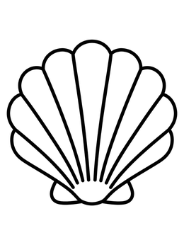 Free printable Simple Scallop Seashell coloring page