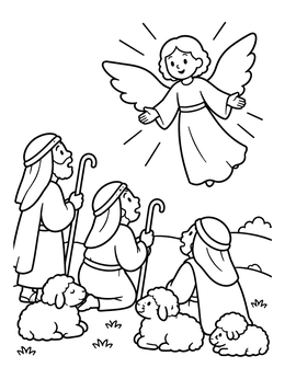 Free printable Angel Appearing To The Shepherds coloring page