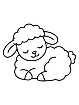 Free printable Cute Sleeping Little Lamb coloring page