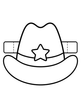 Free printable Sheriff Cowboy Hat Headband Craft coloring page