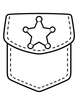 Free printable Sheriff Star Badge On Shirt Pocket coloring page