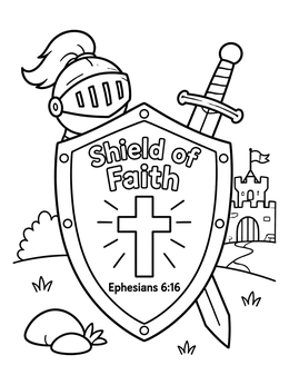 Free printable Shield Of Faith Knight Armor coloring page