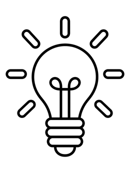 Free printable Shining Light Bulb With Rays coloring page