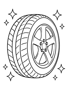Free printable Shiny Clean Car Tire coloring page