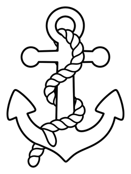 Free printable Ship Anchor Wrapped In Rope coloring page