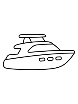 Free printable Simple Modern Motor Yacht coloring page