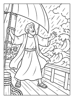 Free printable Apostle Paul In A Sea Storm coloring page